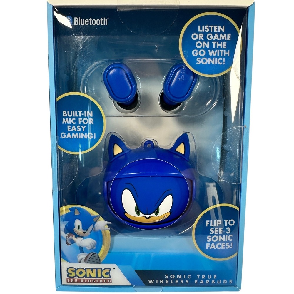 Sonic‎ the Hedgehog True Wireless Earbuds Blue Bluetooth Gaming Mic EB31211-BLU